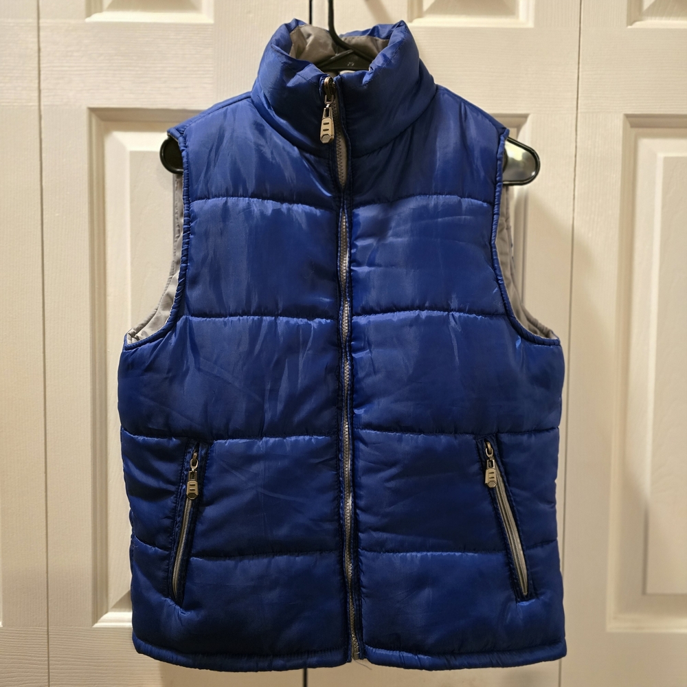 Gioberti Reversible Puffer Vest Blue/Gray Size 14
